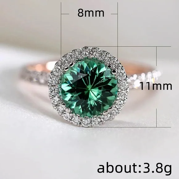 New Women’s Rose Gold Plated Emerald Ring - Picture 5 of 5
